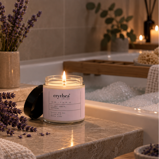 Lavendel-Sojawachskerze