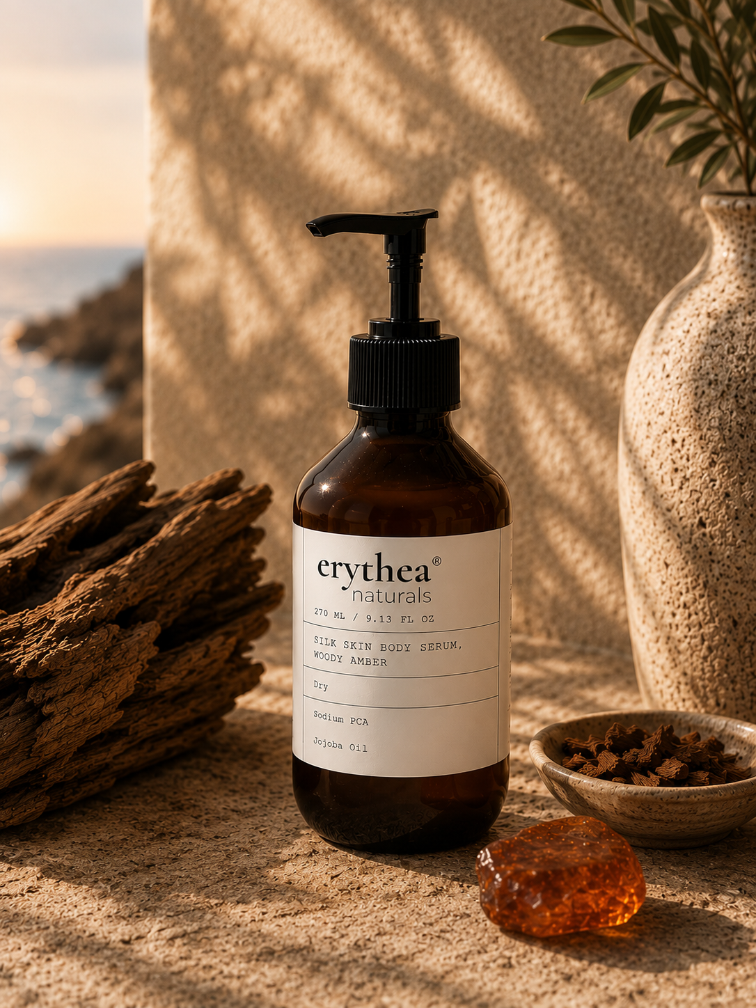 Silk Skin Body Serum, Woody Amber & Leather 270 ml