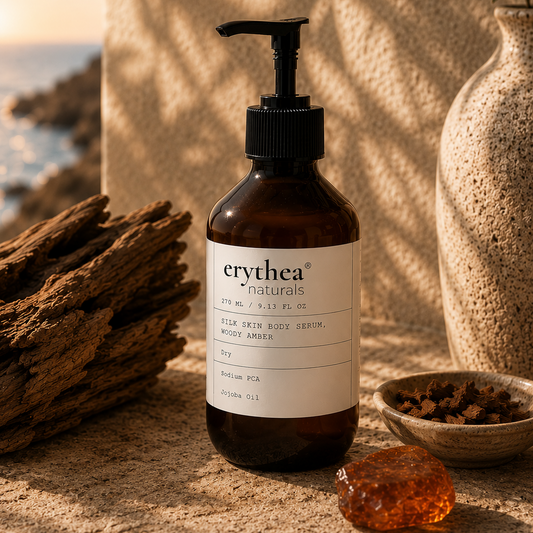Silk Skin Body Serum, Holziger Amber & Leder 270 ml